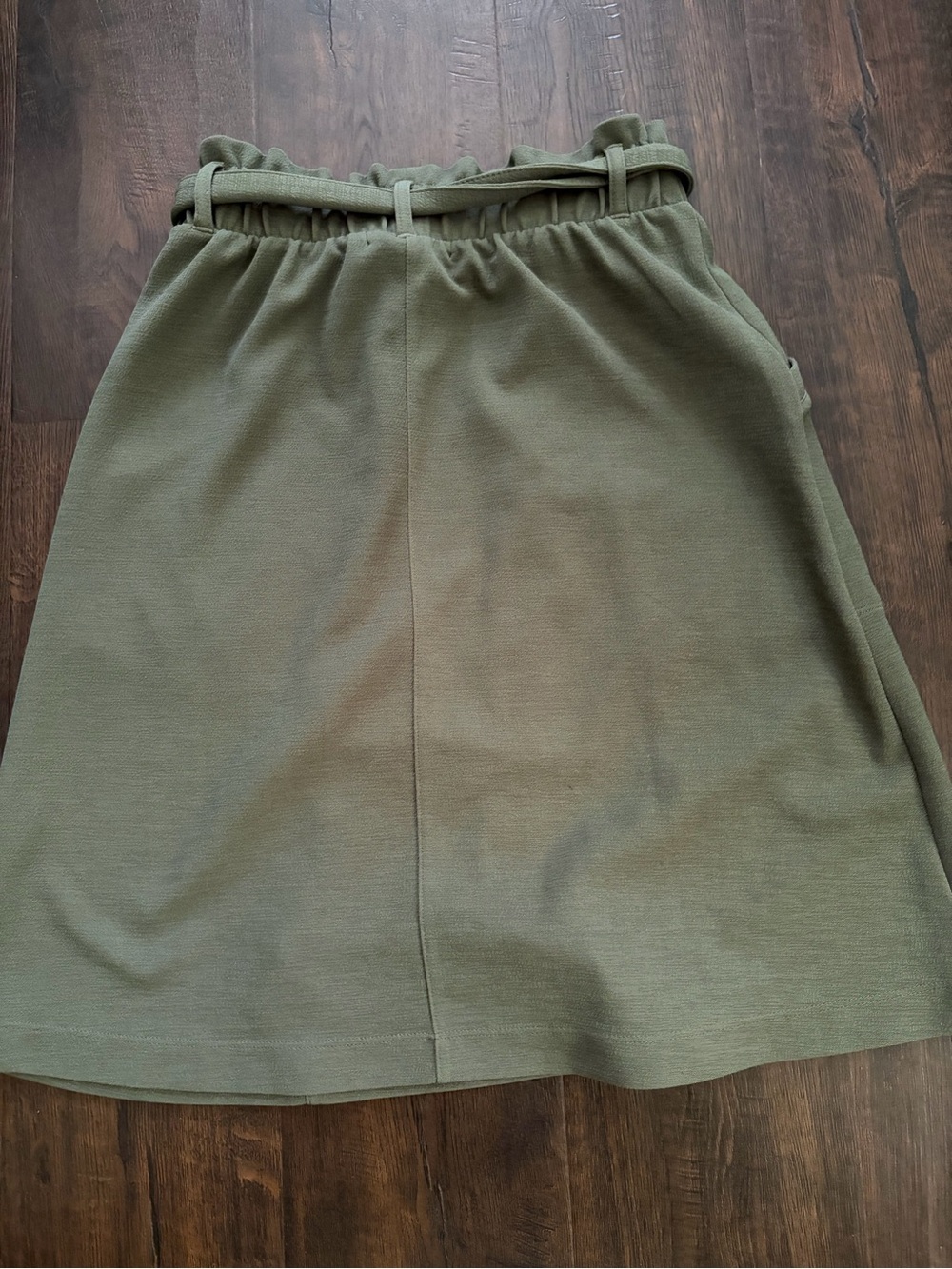 Banana Republic Olive Green A-Line Skirt with Tie Belt